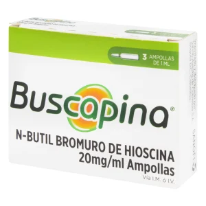 BUSCAPINA 20 MG 1 ML 3 AMPOLLAS HIOSCINA