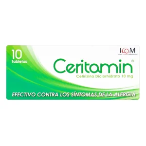 CERITAMIN 10 MG 10 TABLETAS ICOM (PD) (T CETIRIZINA