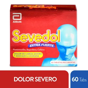 SEVEDOL EXTRA FUERTE 60 TABLETAS IBUPROFENO+ACETAMINOFEN+CAFEINA