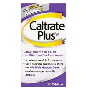 Caltrate Plus 400UI 30 Tbs Supleme de Calcio Vitam D + 4 Minerales