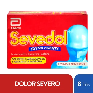 SEVEDOL EXTRA FUERTE 8 TABLETAS IBUPROFENO+ACETAMINOFEN+CAFEINA