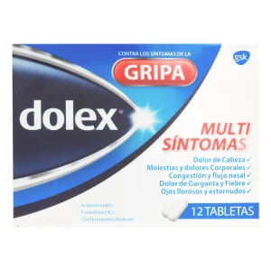 Dolex Gripa 12 Tabletas Acetaminofen - Clorfeniramina - Fenilefrina