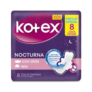 Toa.Kotex Nocturna Tela 8 Uds P.E