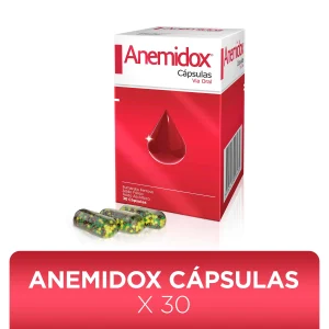 ANEMIDOX 30 CAPSULAS FUMARAT FERROSO-ACI ASCORBICO-ACI FOLICO
