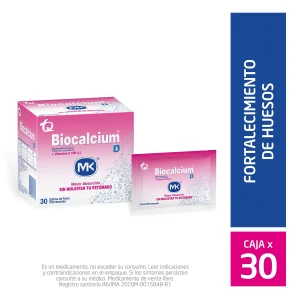 BIOCALCIUM D POLVO 500 MG 30 SBS MK SUPLEMENTO DE CALCIO VITAMINA D