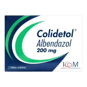 COLIDETOL 200 MG 2 TABLETAS ICOM ALBENDAZOL