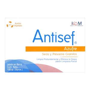 JABON ANTIACNE ANTISEF AZUFRE 100GR ICOM