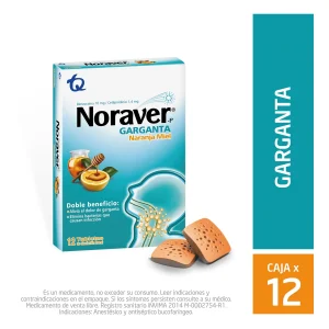 NORAVER PASTILLAS NARANJA MIEL 12 TBS CETILPIRIDINIO CLORURO-BENZOCAINA