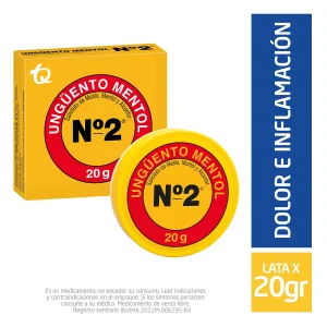 UNGUENTO MENTOL # 2 20 GR SALICILATO DE METILO-MENTOL-ALCANFOR