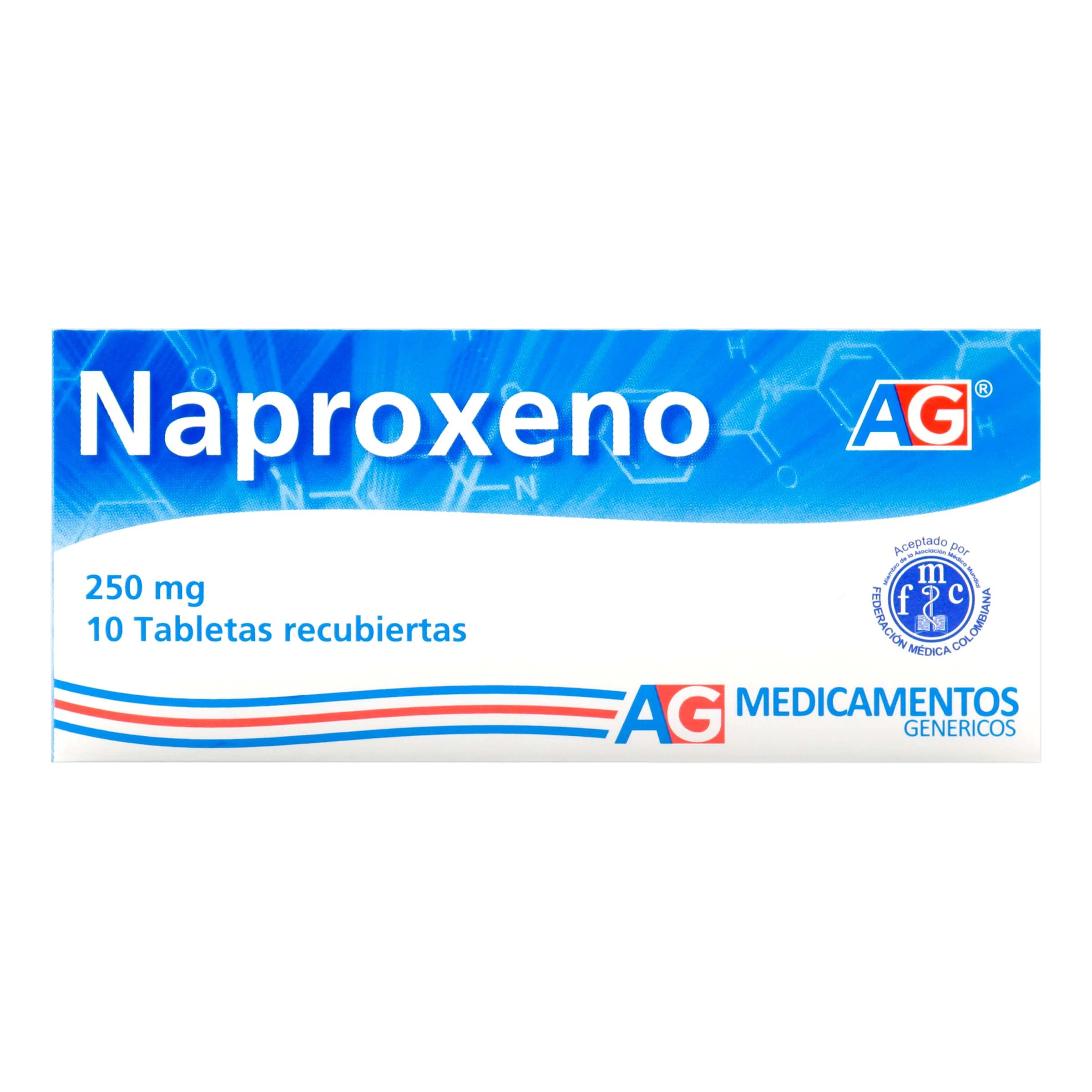 NAPROXENO 250 MG 10 TABLETAS AG