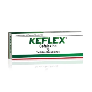 KEFLEX 1 GR 10 TABLETAS (M) CEFALEXINA
