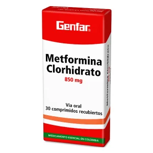 METFORMINA 850 MG 30 GF TABLETAS