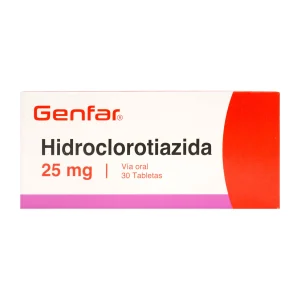 HIDROCLOROTIAZIDA 25 MG 30 TABLETAS GF HIDROCLOROTIAZIDA