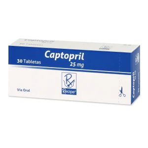 CAPTOPRIL 25 MG 30 TABLETAS RC CAPTOPRIL