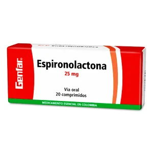 ESPIRONOLACTONA 25 MG 20 TABLETAS W ESPIRONOLACTONA