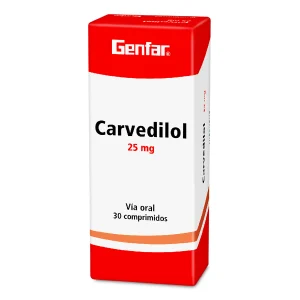 CARVEDILOL 25 MG 30 TABLETAS W