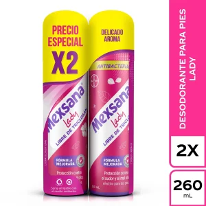 2 TALCO MEXSANA LADY SPRAY 260 ML. P.E. SPRAY