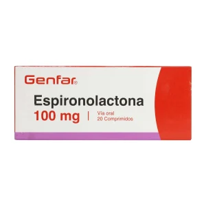 ESPIRONOLACTONA 100 MG 20 TABLETAS W ESPIRONOLACTONA