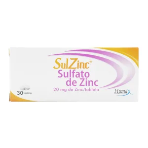 SULZINC 20 MG 30 TABLETAS ZINC