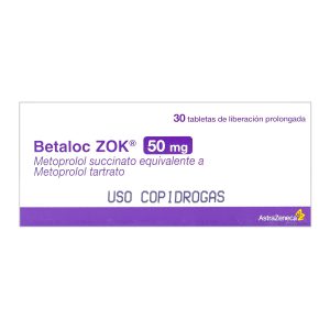 BETALOC ZOK 50 MG 30 TABLETAS (M) METOPROLOL