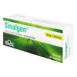 SINALGEN 5/325 MG 30 TABLETAS (A) BITARTRATO DE HIDROCODONA- ACETAMINOFEN