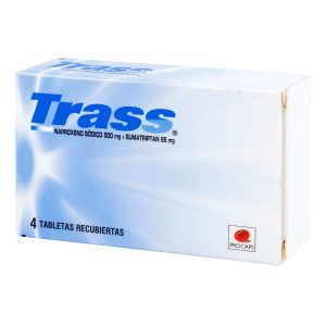 Tienda 1 TRASS 500/85 MG 4 TABLETAS NAPROXENO-SUMATRIPTAN