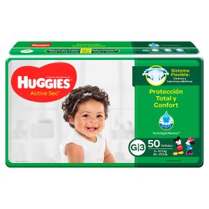 PAN.HUGGIES ACTIVE SEC ET.3 GDE 50 UDS PAÑALES