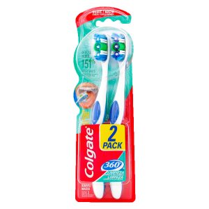 CEP.COLGATE 360 CABEZA NORMAL SUAVE 2X1 CEPILLOS