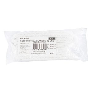 GORRO TIPO ORUGA ALFA BLANCO 12 UDS  GORROS DESECHABLES