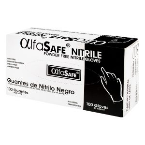 GUANTE NITRILO ALFA NEGRO T L 100 UDS  GUANTES