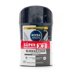 2 DTE NIVEA BARRA BLACK WHITE H.50GR S.O DESODORANTES
