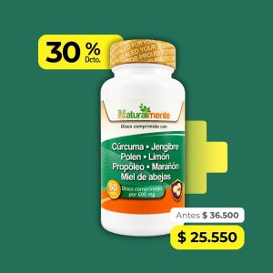CURCUMA, JENGIBRE, POLEN Y LIMON FCO 60 DISCOS