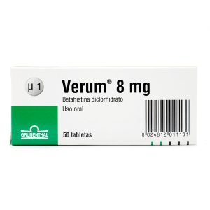 VERUM 8 MG 50 TABLETAS BETAHISTINA DICLOHIDRATO