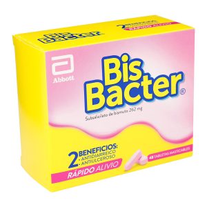 Tienda 25 BISBACTER 262 MG 48 TABLETAS (T) BISMUTO