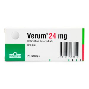 Tienda 15 VERUM 24 MG 20 TABLETAS BETAHISTINA DICLOHIDRATO