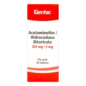 ACETAMINOFEN / HIDROCODONA 325MG/5MG 30TBS BITARTRATO DE HIDROCODONA- ACETAMINOFEN