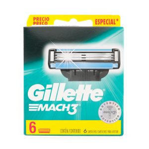 REP.MAQ.AFEITAR GILLETTE MACH 3 6 UDS REPUESTOS