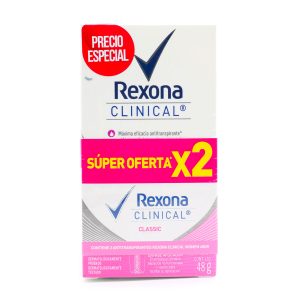 2 DTE REXONA SOFT CLINICAL WOMEN 48 S.O BARRAS