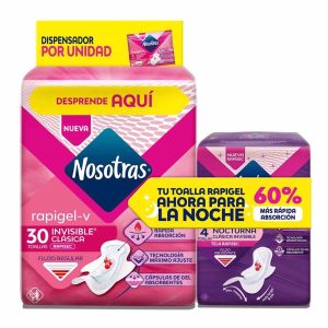 Tienda 19 TOALLAS NOSOTRAS INV.RAPIGEL 30 UND+4BNR