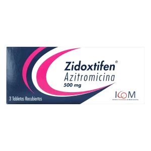 ZIDOXTIFEN 500 MG 3 TBS ICOM AZITROMICINA