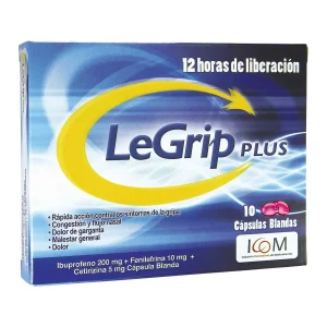 LEGRIP PLUS 10 CAPSULAS BLANDAS IBUPROFEN-FENILEFRINA-CETIRIZINA