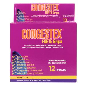 CONGESTEX FORTE 80 TABLETAS ACETAMINOFEN-FENILE-DESLORATADIN-CAFEINA