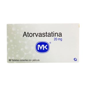 ATORVASTATINA 20 MG 30 TABLETAS MK