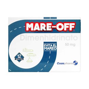 Tienda 22 MARE OFF 50 MG CAJA 12 TABLETAS DIMENHIDRINATO