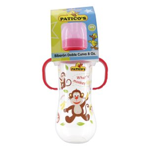 BIBERON PLASTICO DOBLE CURVA 8 OZ BIBERONES