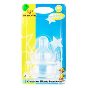 CHUPO PATICOS BOCA ANCHA SILICONA 2 UDS CHUPOS