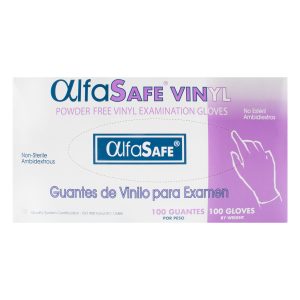 GUANTE EXAMEN VINILO ALFA T.S 100 UDS  GUANTES EXAMEN