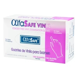 GUANTE EXAMEN VINILO ALFA T.M 100 UDS  GUANTES EXAMEN