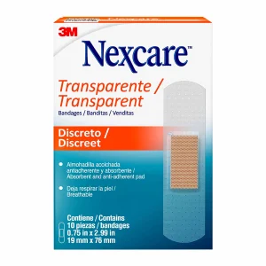 BANDITAS NEXCARE TRANSPARENTE 10 UNDS