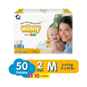 WINNY SEC ET 2 X 50 UNDS PAÑALES